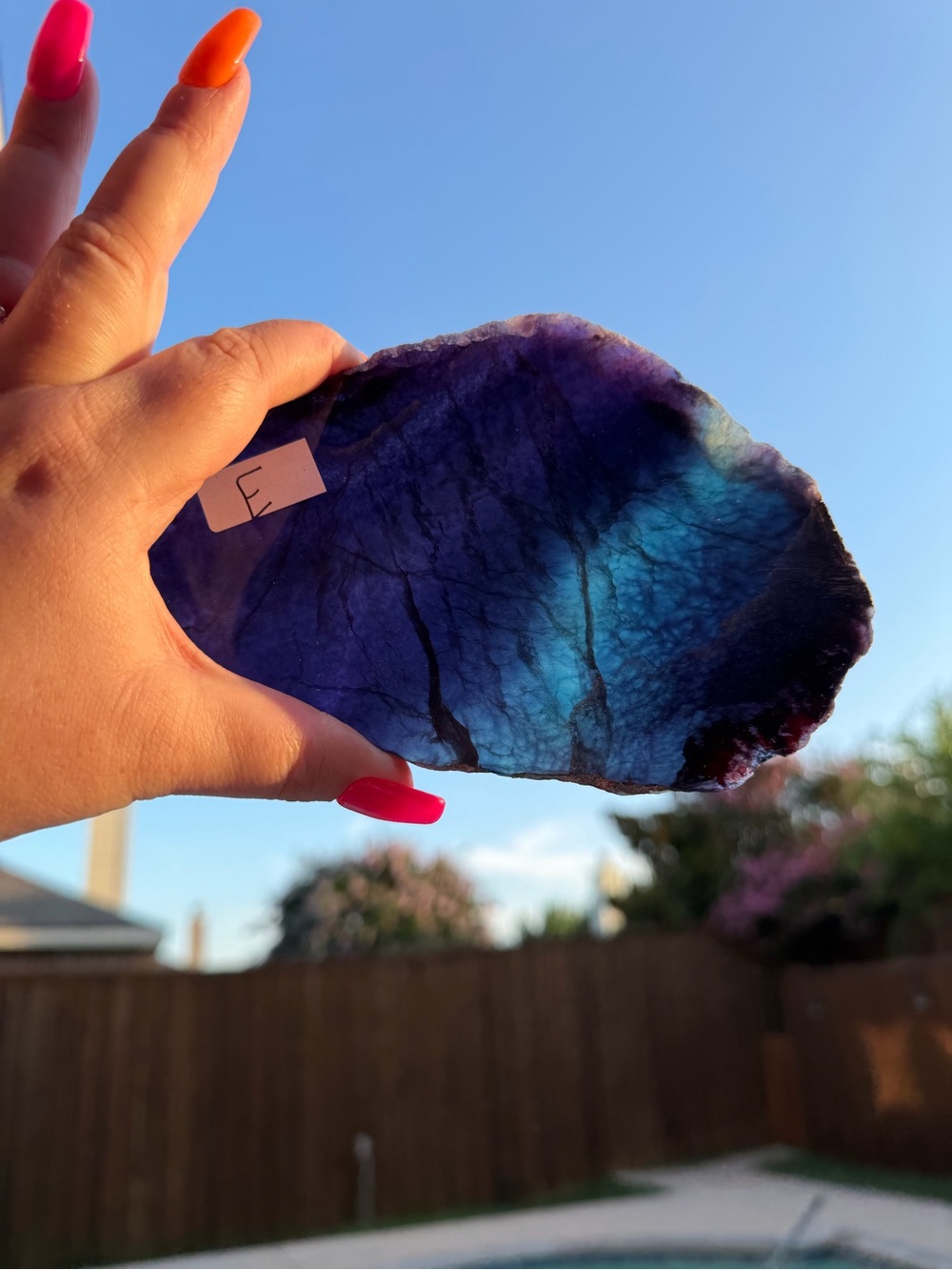 Vibrant Blue-Purple Fluorite Slab E